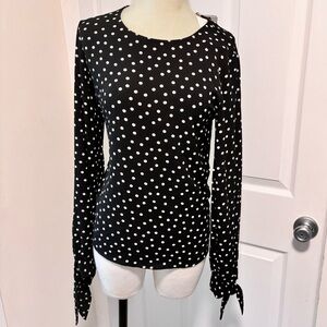 Black poka dot blouse